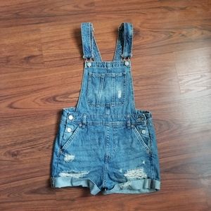 NWOT H&M distressed denim overalls